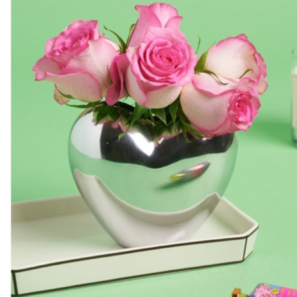 Nima Oberoi silver heart shape bud vase NIB